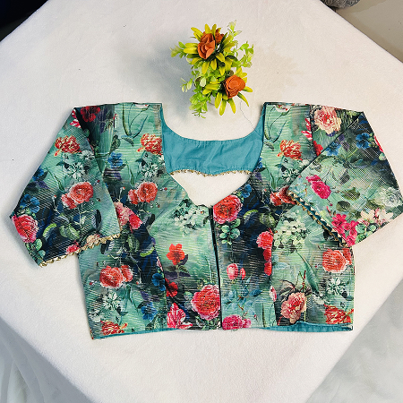 Green Printed Blouse